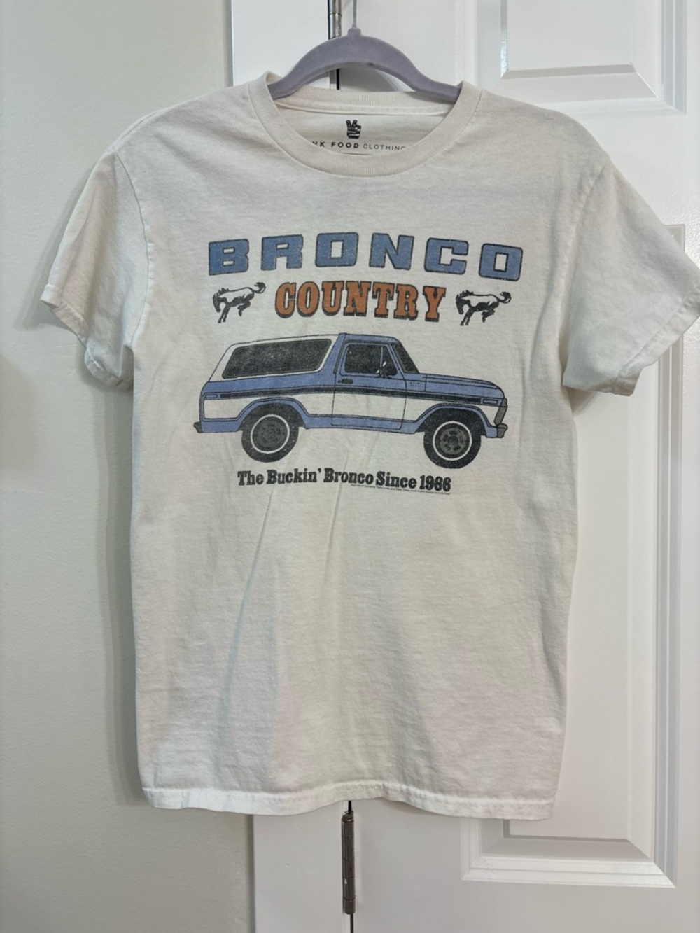 Junk Food Clothing Cream Tee with Black Logo